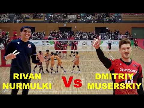 Adu Smash Rivan Nurmulki (NAGANO VC TRIDENTS) Vs Dmitriy Muserskiy ( SUNTORY SUNBIRDS).VLeague Japan