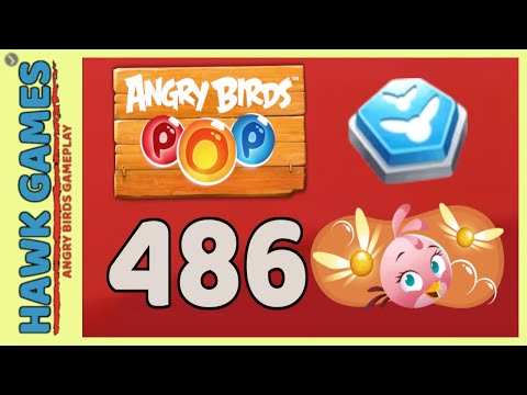 Angry Birds Stella POP Bubble Shooter Level 486 - Walkthrough, No Boosters