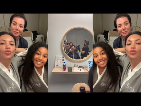 Kim Kardashian, Kris Jenner and North West at the spa