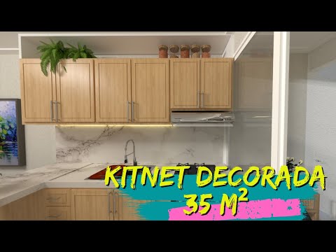 KITNET 35M² DECORADA  -  ESPAÇOS PEQUENOS BEM APROVEITADOS E ACONCHEGANTES