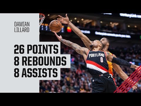 Damian Lillard (26 pts, 8 reb, 8 ast) Highlights vs. Utah Jazz | January 21, 2019