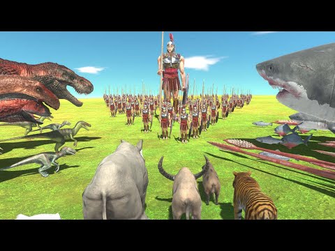 [ Spartan Warrior Challenge ] Aquatics VS Dinosaurs VS Animals - Animal Revolt Battle Simulator