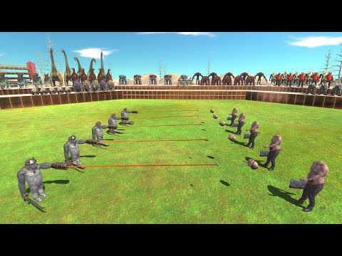 5 vs 5 MUTANT PRIMATES + HERBIVORE DINOSAURS  vs  INFERNALS - Animal Revolt Battle Simulator ARBS