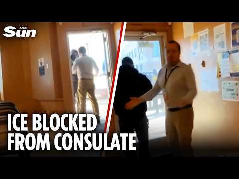 Tense moment ICE agents try to enter Ecuador consulate in Minneapolis
