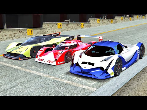 Devel Sixteen vs Aston Martin Valkyrie AMR Pro vs Toyota GT-One - Le Mans 24h Circuit