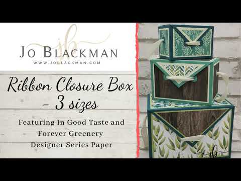 Ribbon Closure Gift Box - 3 sizes featuring Designer Series Paper by Jo Blackman Papercraft