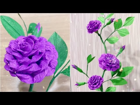 How to make a simple and easy paper flower with crepe paper #shorts