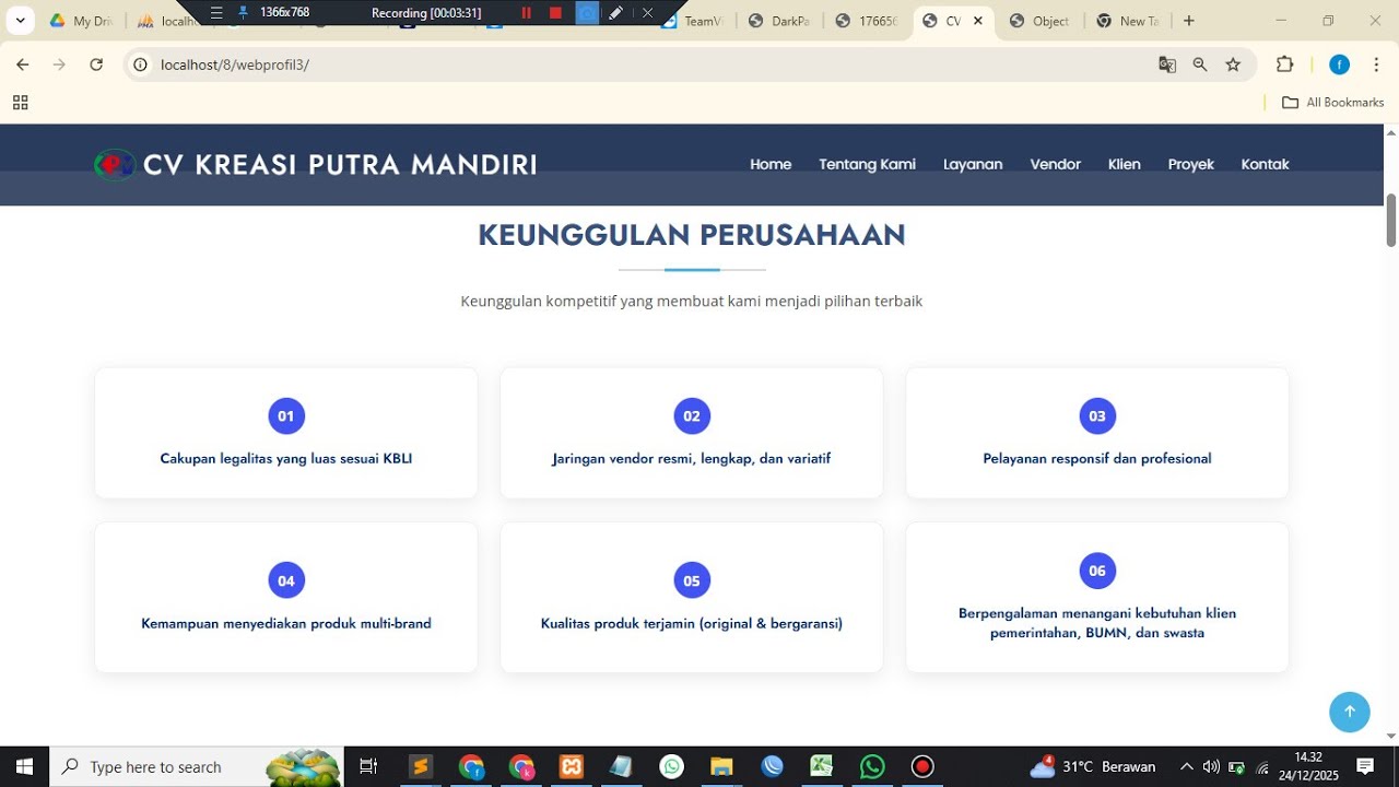 🔧 Source Code Sistem Informasi Web Profile Perusahaan berbasis web | PHP & MySQL