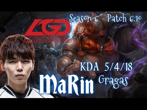 LGD MaRin GRAGAS Jungle vs Elise - Patch 6.10 KR | League of Legends