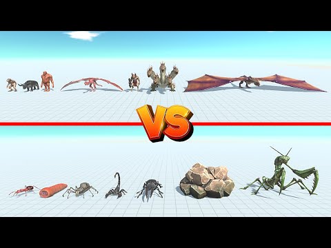 Dragon Team Vs Giant Praying Mantis Team - Animal Revolt Battle Simulator