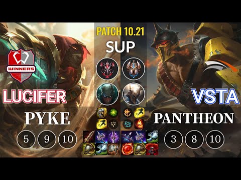 WNS Lucifer Pyke vs HLE Vsta Pantheon Sup - KR Patch 10.21