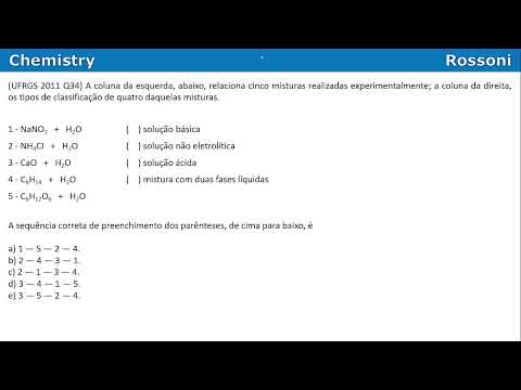 UFRGS 2011 Q34 - Inorgânica x orgânica