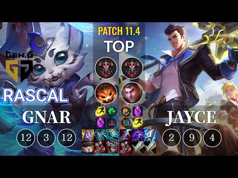 GEN Rascal Gnar vs Jayce Top - KR Patch 11.4