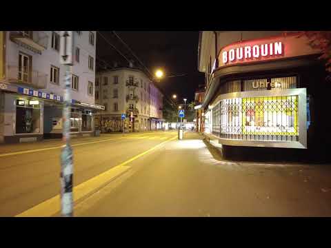 Night Walk in Zurich During the Corona Lockdown | Zollstrasse/Langstrasse to Limmatplatz
