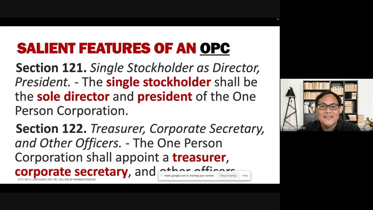 WHAT IS A ONE-PERSON CORPORATION (OPC)? CAN YOU SET UP A REALTY OPC? #realestatereview #boardexams