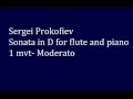 Sergei Prokofiev Sonata for Flute and Piano Op.94 1st mvt, Moderato