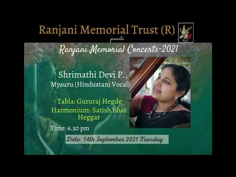 Shrimathi Devi - Hindusthani vocal | Ranjani Memorial Concerts - 2021 | Day 6