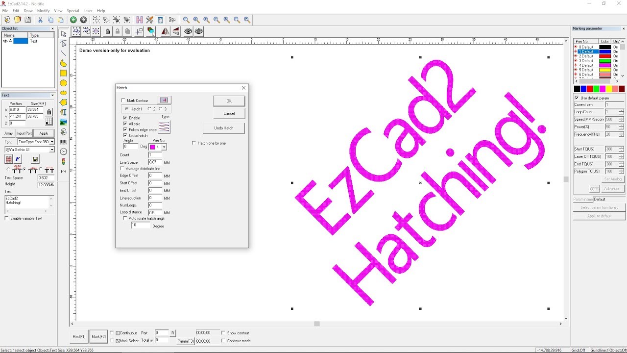 EZCAD2 : Beginner's Guide to Hatch Settings