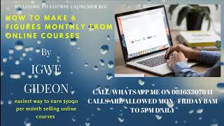 How To Make Money From Nigeria Selling Online Courses
