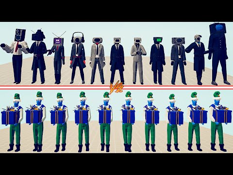 CAMERAMAN TEAM vs PRESENT ELF TEAM - Totally Accurate Battle Simulator TABS