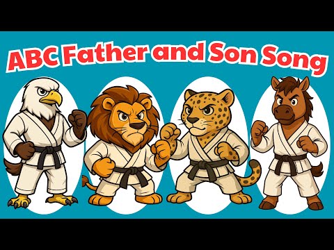 🦁 ABC Father & Son Animals vs Dinosaurs 🦖 | Protecting the Weak | Learn ABC A-Z 🐻🐯🐘