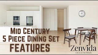 Zenvida Mid Century Dining Set Features