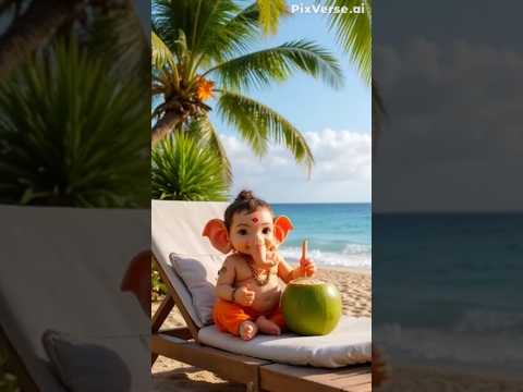 Cute ganesh on weekend masti s-8 #ganesh #chilling #weekendvibes #trending #sanatani #beach