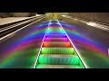 Sweden Stockholm Central Subway Station Rainbow Escalator Walkalator And Elevator Ride
