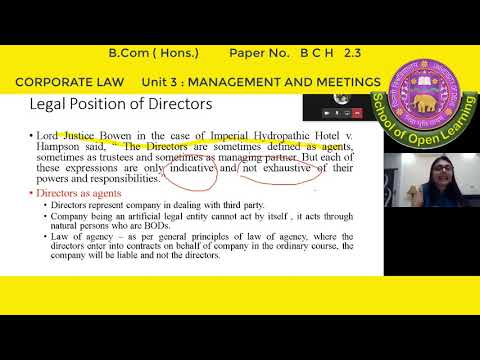 CORPORATE LAWS, MANAGEMENT & MEETINGS UNIT - 3 By - DR. SHIKHA SACHDEVA