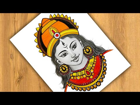 Speciale Navratri: come disegnare il viso completo di Durga Maa | Tutorial passo dopo passo con m...