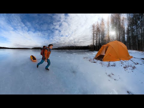 Ice Skate Backpacking & Hot Tent Camping In Alaska