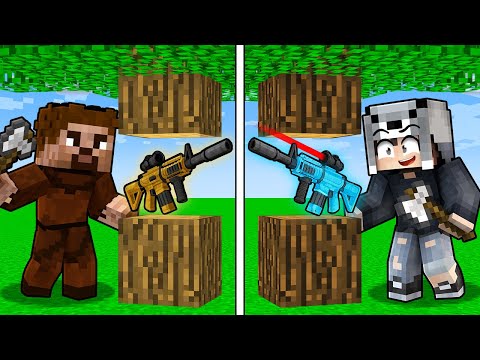 FAKİR VS MİLYONER HER BLOKTAN SİLAH DÜŞÜYOR - Minecraft
