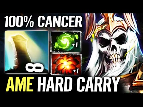 100% Can't Kill + AOE Radiance Burn - AME Wraith King Carry Becomes a Nightmare DotA 2