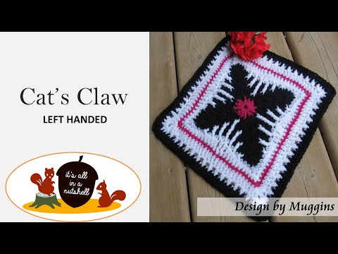 Cat's Claw - Crochet Square - LEFT HANDED