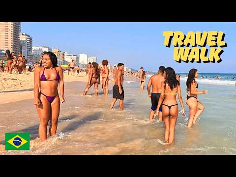 Golden Afternoon at Leblon | 4K Beach Walk Rio de Janeiro