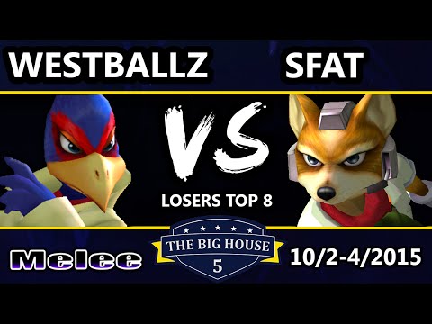The Big House 5 - Westballz (Falco) Vs. SFAT (Fox) - Losers Top 8 - SSBM