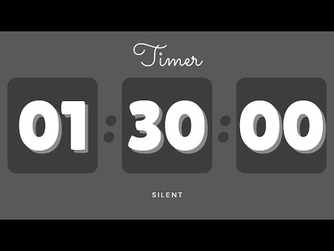 🖤 1 Hour 30 Minutes Silent Timer with Cute Ending Alarm | Pastel Dark Timer