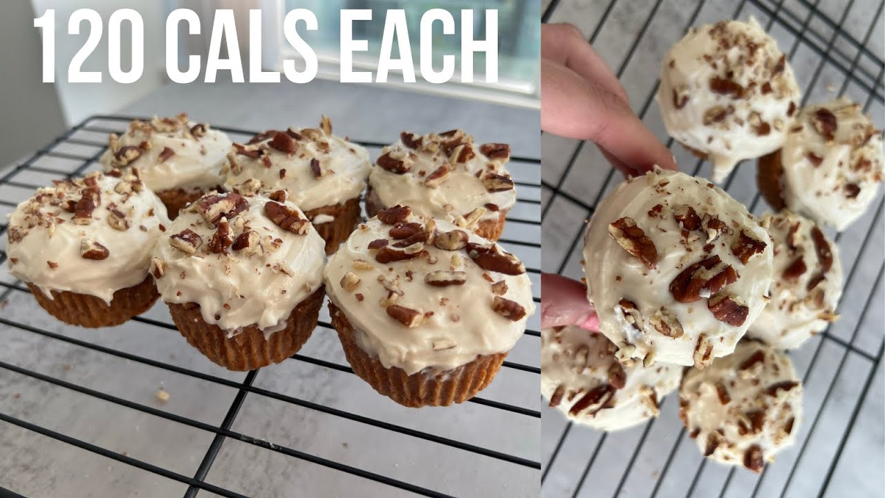 High Protein Carrot Cake Cupcake Recipe | 120 Calories Each!