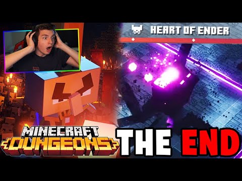 JackTheBus - MINECRAFT DUNGEONS FINAL BOSS + END CUTSCENE! Arch-Illager and Heart of Ender Boss Fight Reaction