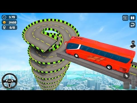 vertical impossible bus mega ramp bus stunt tracks racing 3d Android gameplay