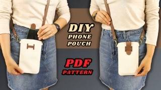 🔴PDF PATTERN + DIY handmade leather Crossbody Phone Bag | Easy Craft Tutorial