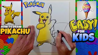 How to Draw Pikachu | POKÉMON | Easy Art Lesson for Kids & Beginners