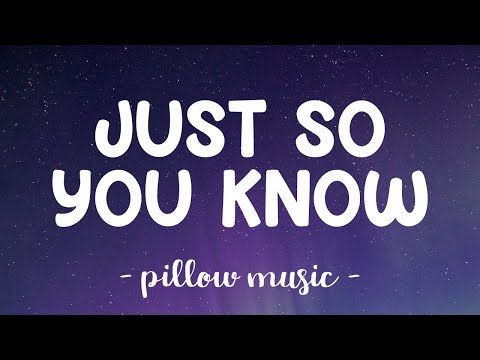 Just So You Know - Jesse McCartney (Lyrics) ????