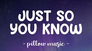 Just So You Know - Jesse McCartney (Lyrics) 🎵