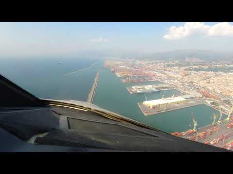 Cockpit view | Beautiful approach and landing at Genova airport