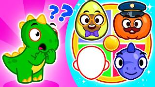 Where Is Baby Dino's Daddy? 🔍🦕👨Good Habits for Kids🎵VocaVoca🥑Karaoke Kids Songs