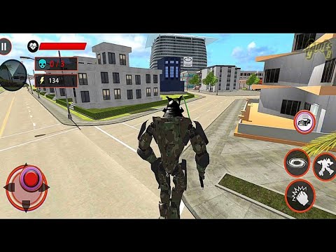 Police Samurai Robot Car Transformation: Blue Car Robot Transform City Battle #2 - Android Gameplay