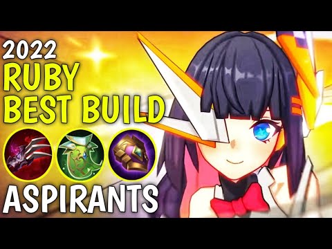 RUBY BEST BUILD 2022 | TOP 1 GLOBAL RUBY BUILD AND EMBLEM | RUBY ASPIRANTS SKIN GAMEPLAY