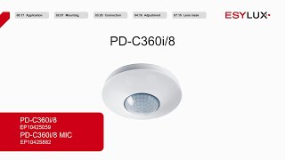 Montage & Installation: Präsenzmelder PD-C360i/8 und PD-C360i/8 MIC