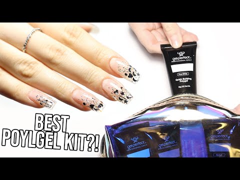Complete Polygel Nail Kit TUTORIAL 💅 Cute Silver Glitter Video